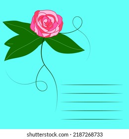 Rose Flower Label, Poster, Postcard And Background Template. Rose Flower Background, Label, Instagram Post, Paper, Scrape Book And Many More.