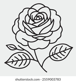 Rose Flower line art for logo or any other use