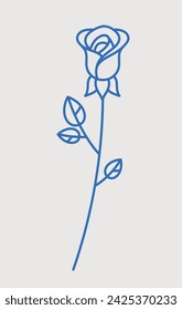 Flor de rosa. Line art, retro. Plantas y hierbas para cosméticos.