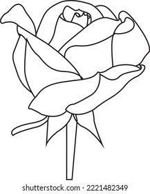 Rose flower line art vector 8. This is an eps file.