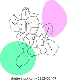 vector de arte de la línea de flores