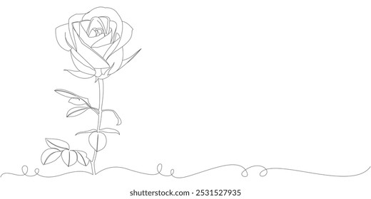 Rose flower line art vector design
