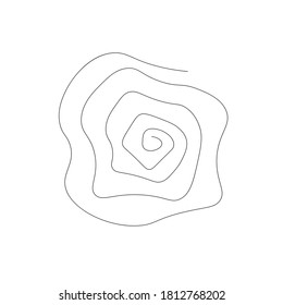 Rose flower line drawing. Vector illustration