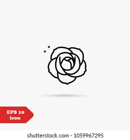 Rose Flower Line Icon Vector