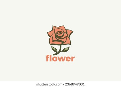 Rose Flower Logo abstract design vector template. Luxury Fashion Cosmetics SPA Logotype concept icon.