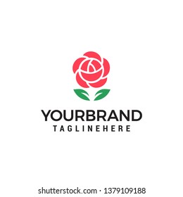 Rose flower logo design concept template vector