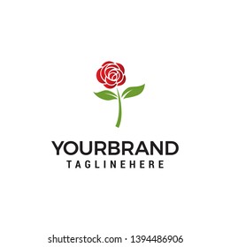 rose flower logo design concept template vector