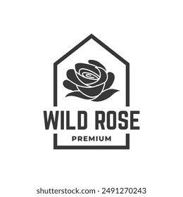 Rose flower logo design illustration