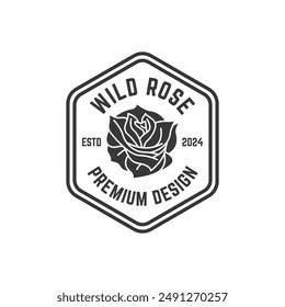 Rose flower logo design illustration