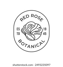 Rose flower logo design illustration