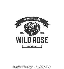 Rose flower logo design illustration