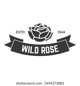 Rose flower logo design illustration