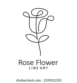 Rose Flower Logo Design One Line Stock Vector (Royalty Free) 2199521319 ...