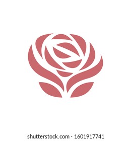 Rose Flower Logo design red