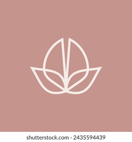 Diseño del logotipo de la flor de rosa estilo lineal simple. Marca de belleza para cosmetología estética y medicina.