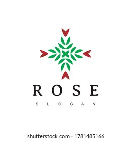 Rose Flower Logo Design Template