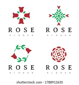 Rose Flower Logo Design Template