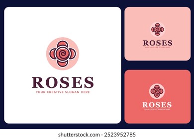 Plantilla de diseño de logotipo de flor de rosa