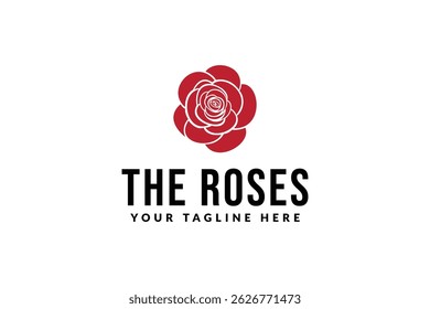 modelo de design de logotipo de flor de rosa, ícone de logotipo vetor ilustração silhueta
