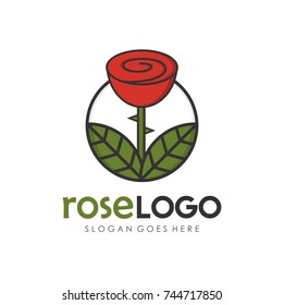 Rose flower logo design template