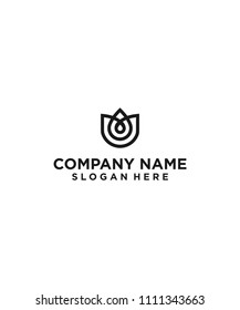 rose flower logo design vector illustration template