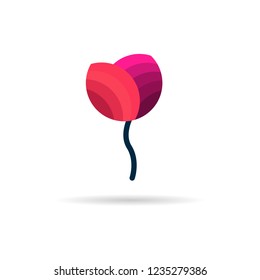 rose flower logo design vector illustration