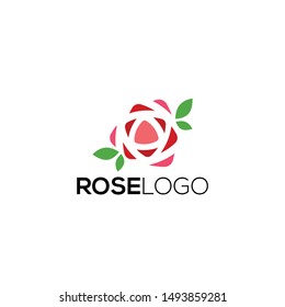 Rose Flower Logo Design Vector