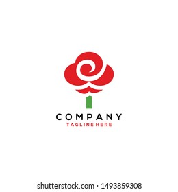 Rose Flower Logo Design Vector