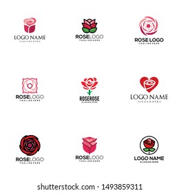 Rose Flower Logo Design Vector