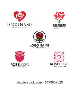 Rose Flower Logo Design Vector