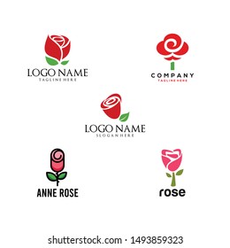 Rose Flower Logo Design Vector