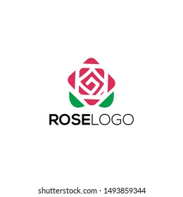 Rose Flower Logo Design Vector