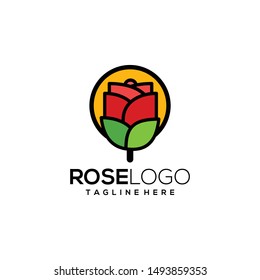 Rose Flower Logo Design Vector