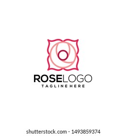 Rose Flower Logo Design Vector