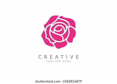 Rose flower logo design vector illustration.
