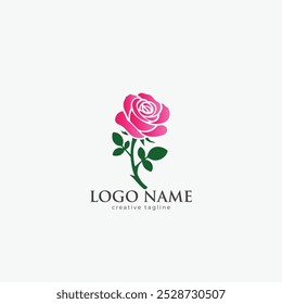 Logotipo de Rose Flower totalmente editable Plantilla de Vector