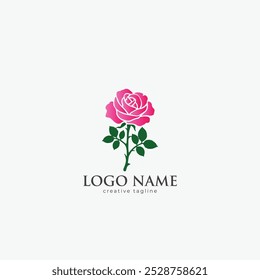 Rose Flower logo fully editable vector template