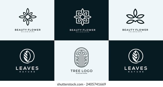 Rose flower logo and icon design template