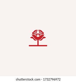 Entwurf eines Rose Flower Logo-Symbols für die Vector-Abbildung