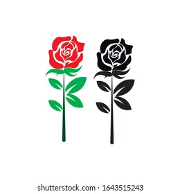 Rose flower logo icon vector design elements
