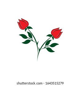 Rose flower logo icon vector design elements
