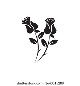 Rose flower logo icon vector design elements
