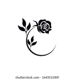 Rose flower logo icon vector design elements
