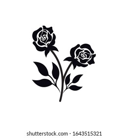 Elementos de diseño vectorial del logotipo de la flor rosa

