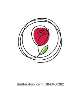 plantilla de ilustración del icono del logotipo de la flor rosa