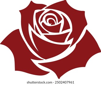 Rose flower logo icon vector art illustration