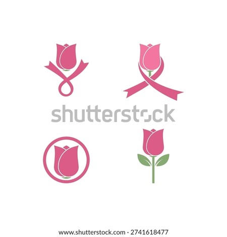 Rose flower Logo ilustration vector