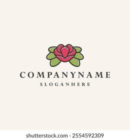 rose flower logo isolated on white background.