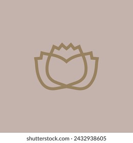 Logotipo de la flor de rosa marca diseño de estilo lineal simple. Símbolo de marca de belleza para estética, cosmetología y medicina.	