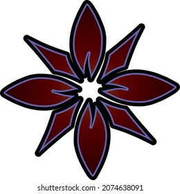 rose flower logo with petals and thorns